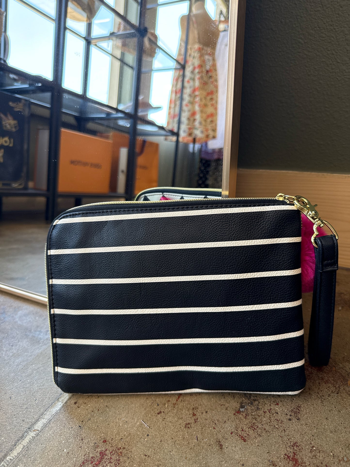 Betsey Johnson Black/White/Pink Bag
