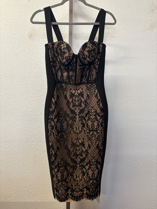 Mew Mews Size S Black/Nude Lace Dress