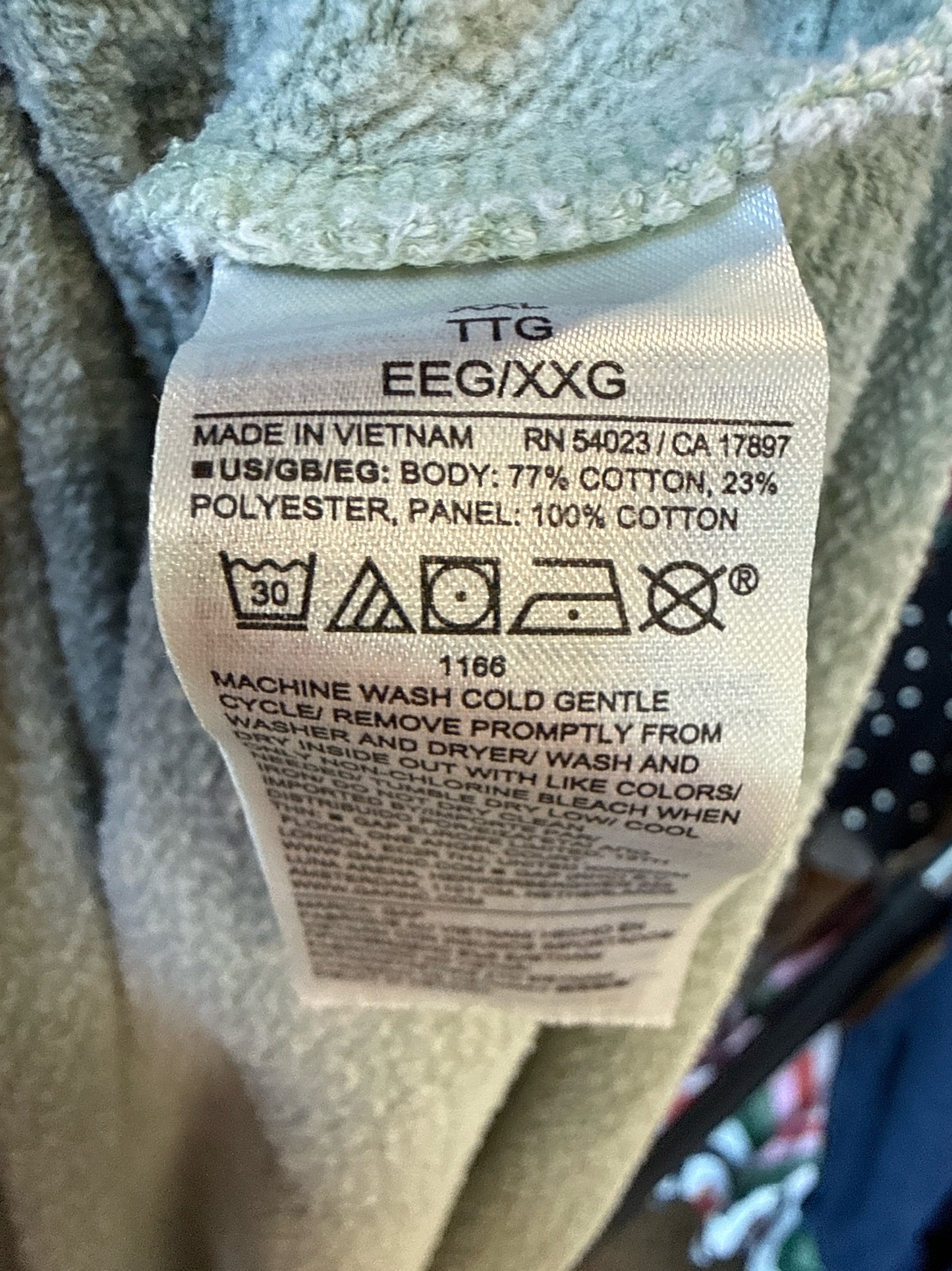 GAP Size XXL Green Sweatshirt/Hoodie