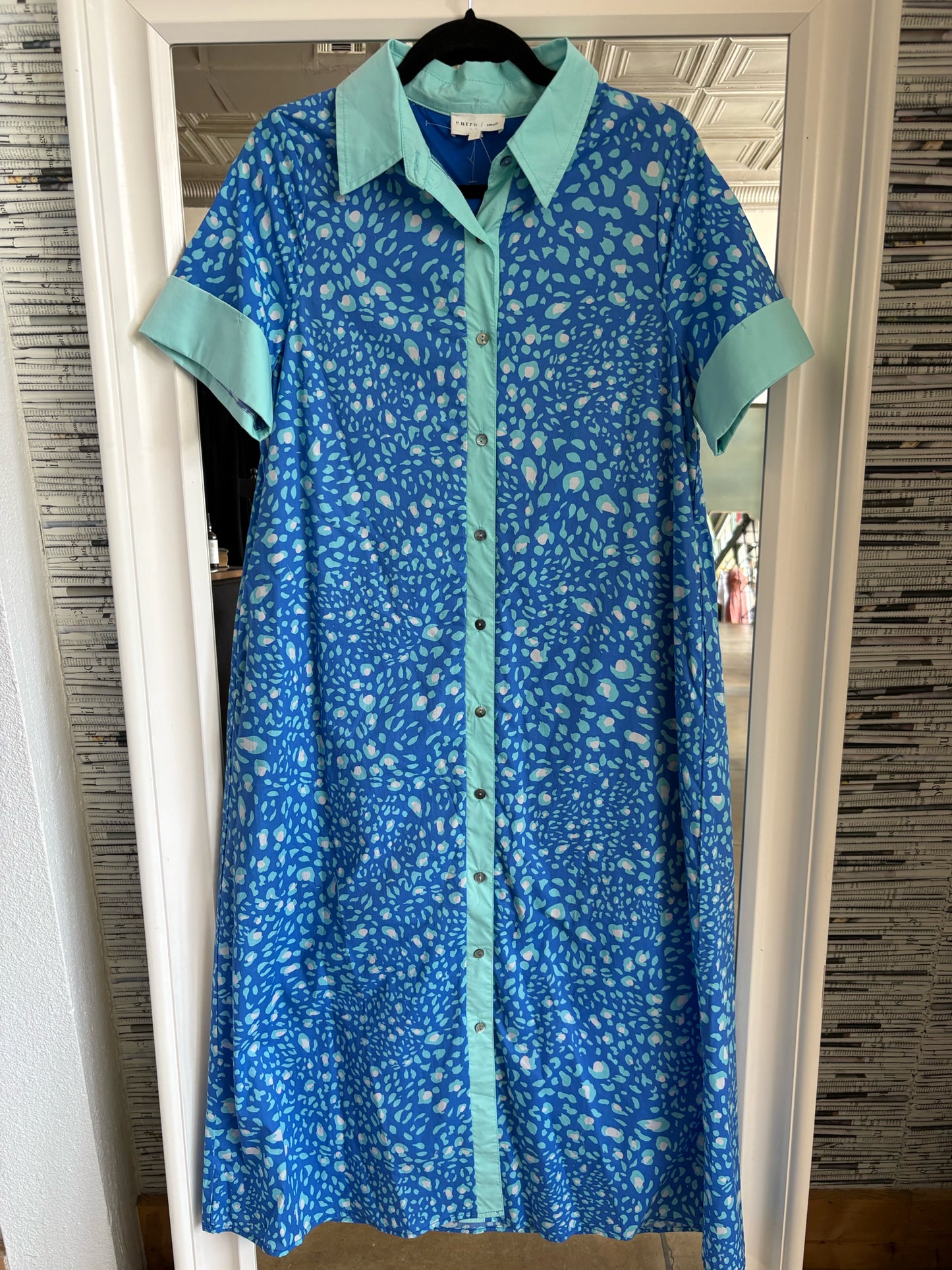 entro Size S Aqua/ Blue Dress