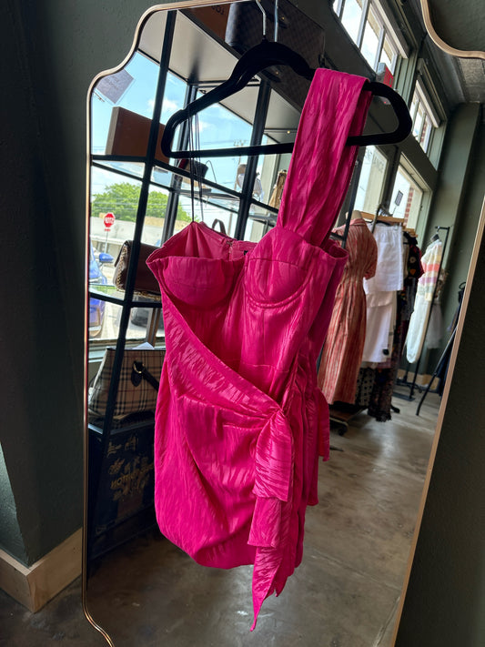 NBD Size M Pink One shoulder Dress