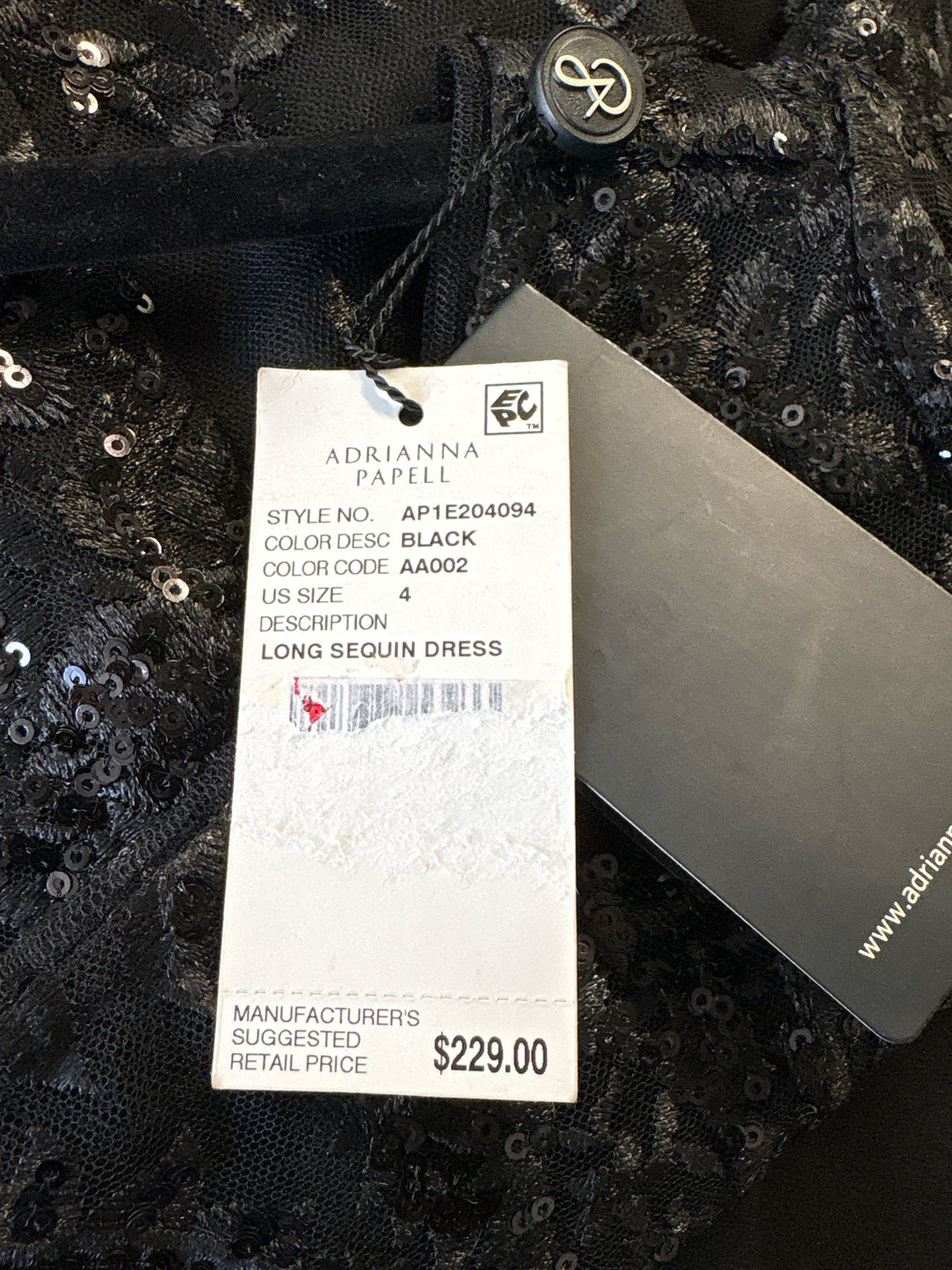 Adrianna Papell Size 4 Black Formal