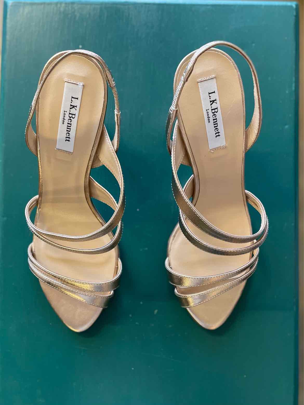 LK Bennett Shoe Size 39 Gold Strappy Heels