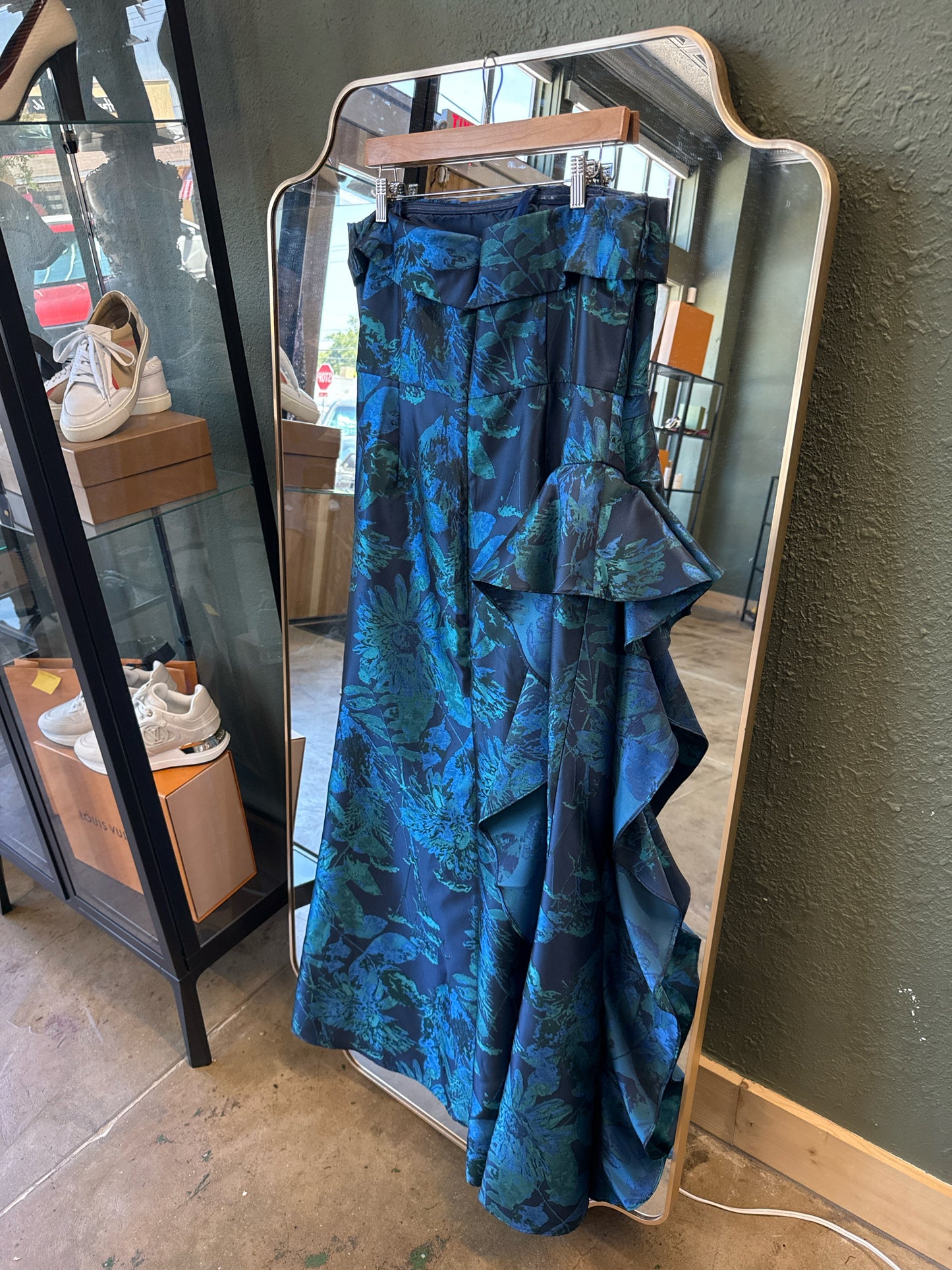 Adrianna Papell Size 16 Blue/Green Formal