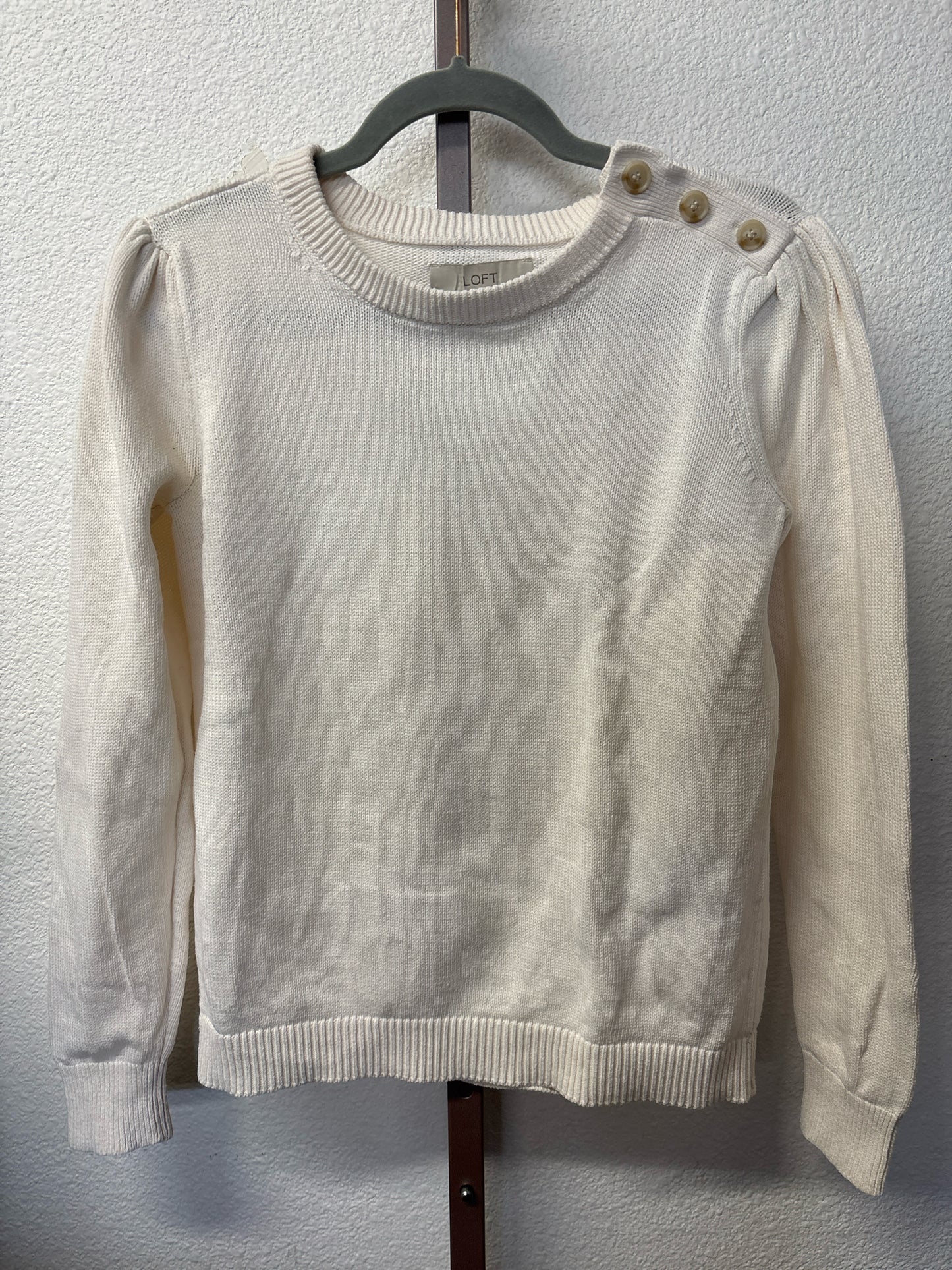 LOFT Size M Cream Knit Sweater
