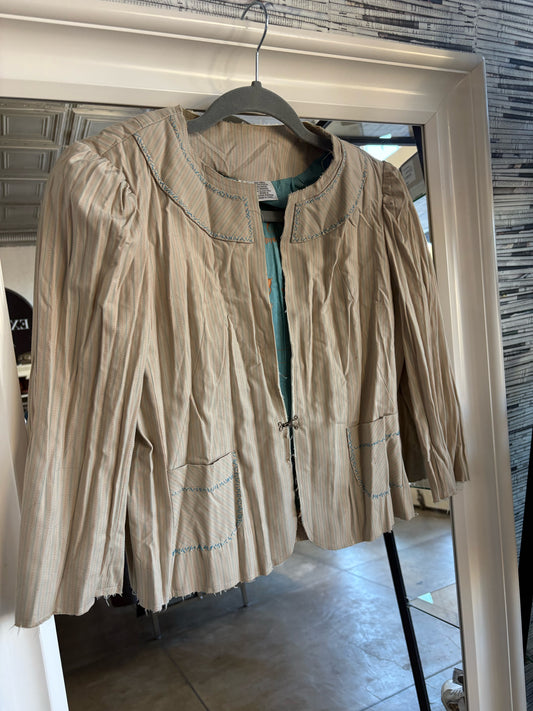 tom k nguyen Size 8 cream/Turquoise Jacket