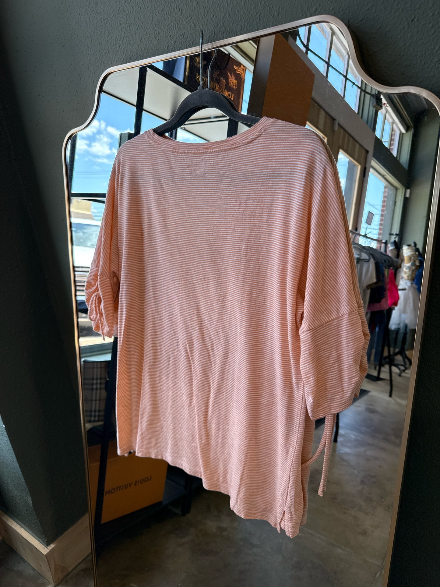 TALBOTS Size L Orange/White Top
