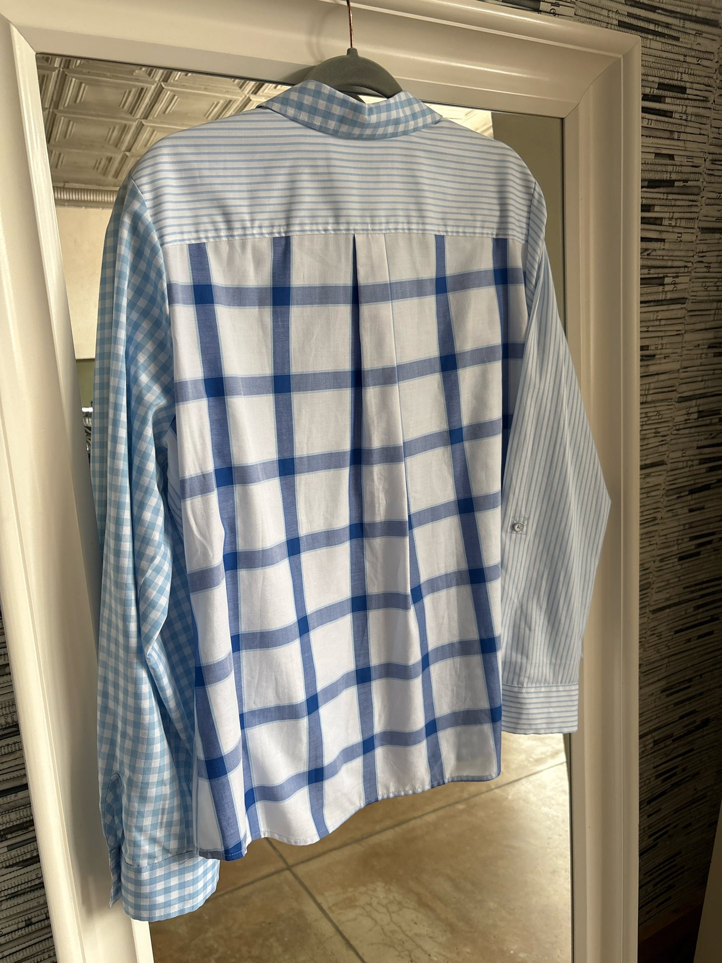 Foxcroft Size 18 blue and white Top