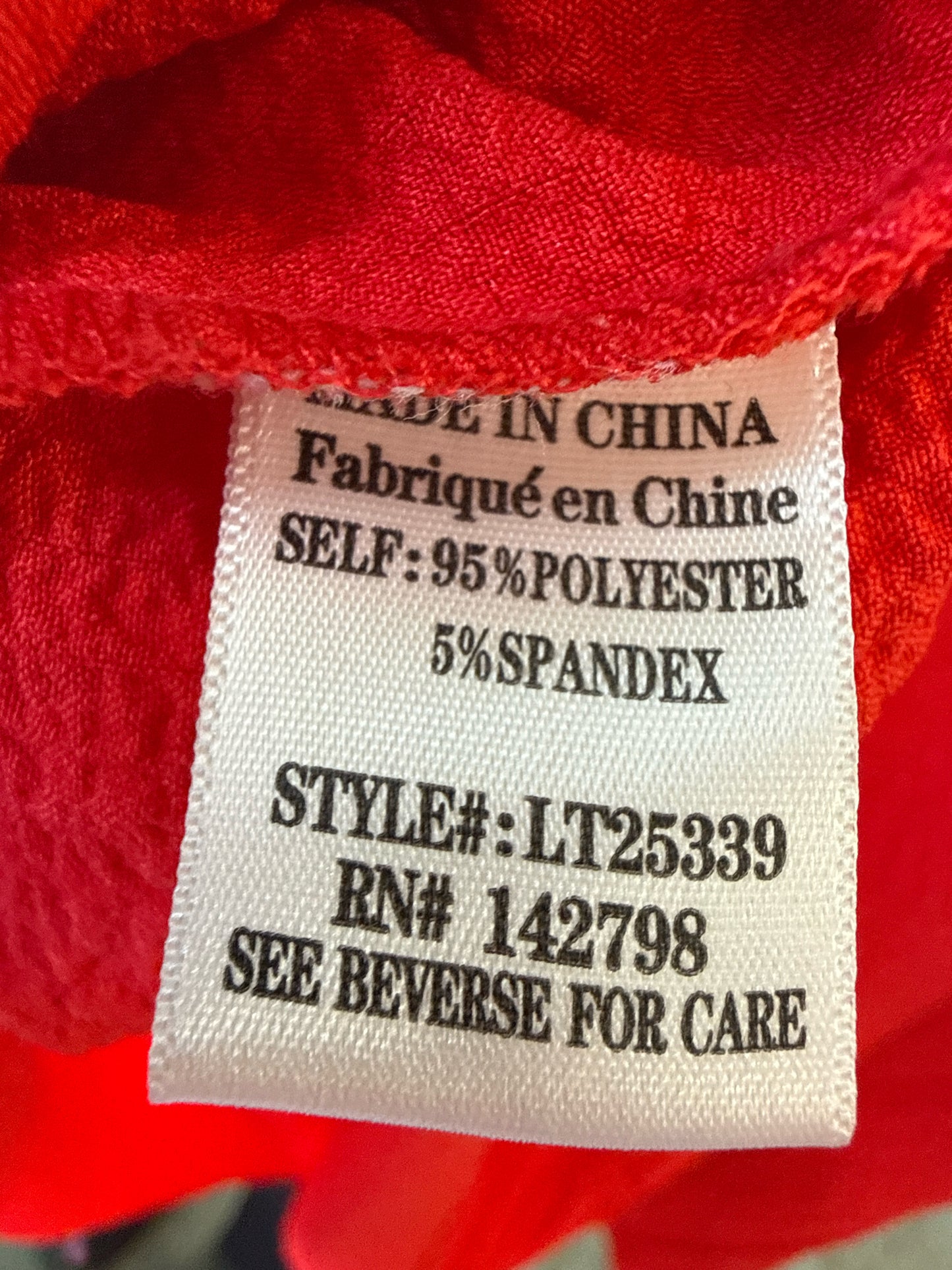 loveriche Size L Red Top