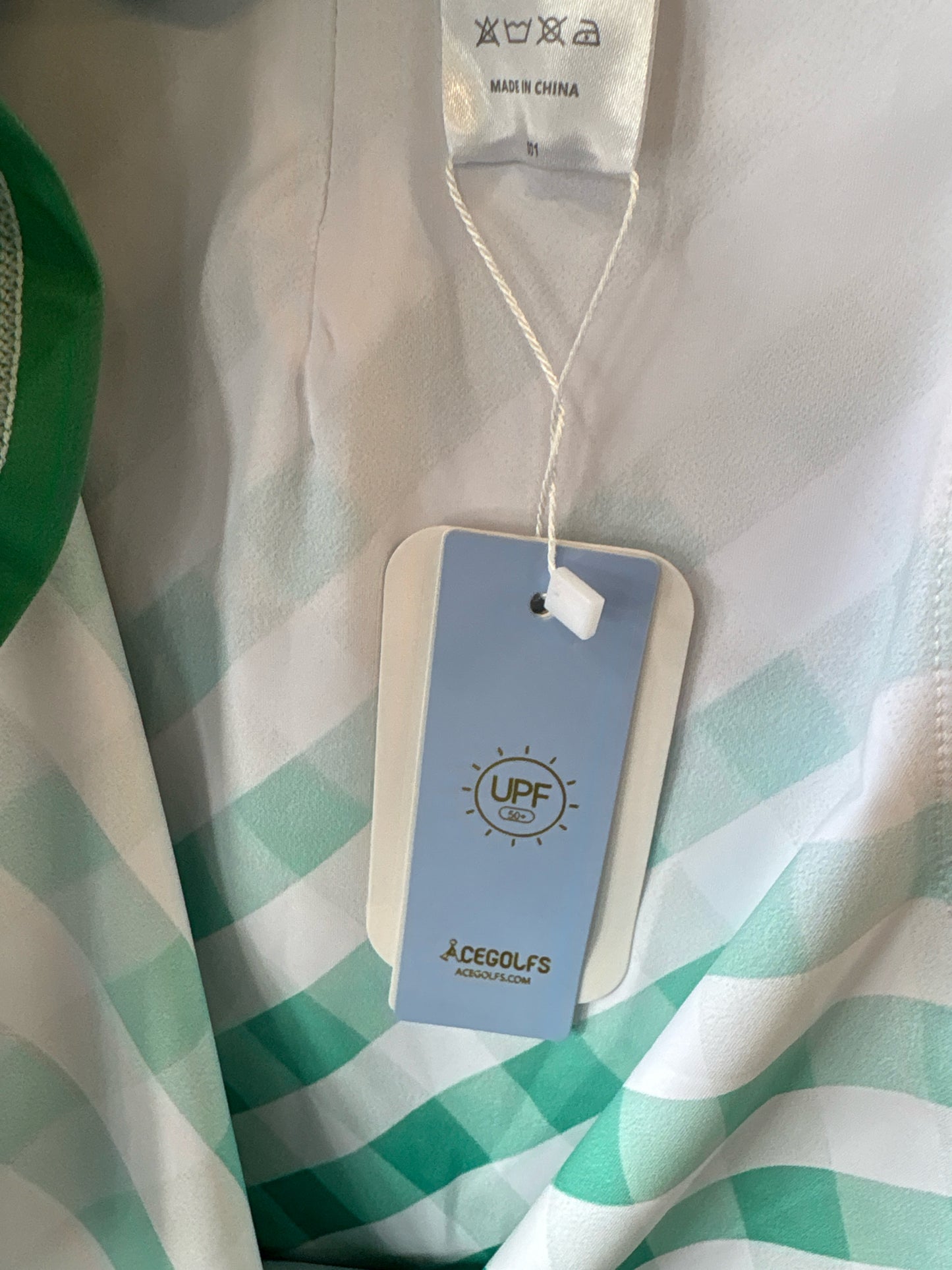 Cegolfs Size L white and green Diamond Dress