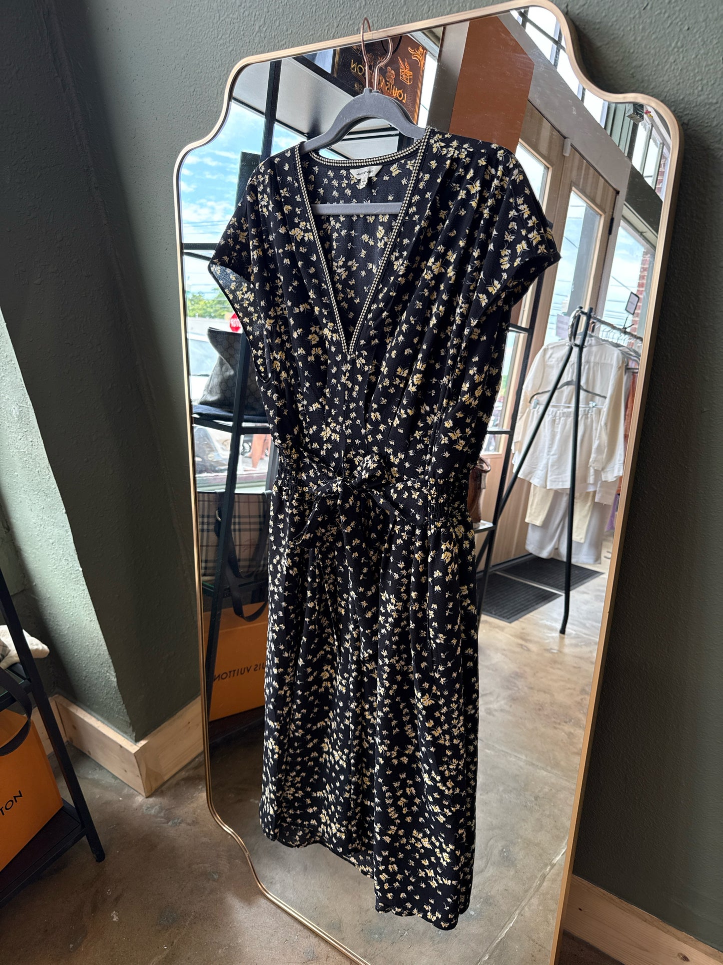 Max Studio Size L Black/Yellow Dress