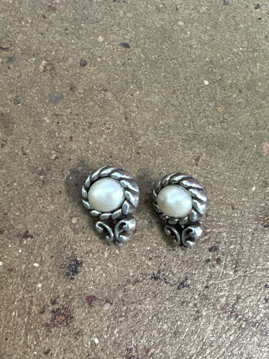 Brighton Silver Pearl Detail Earrings