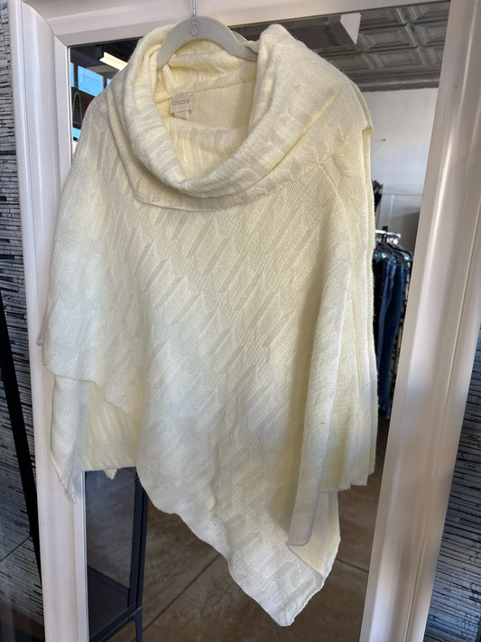 CHICO'S Size S/M Cream Knit Poncho/Cape