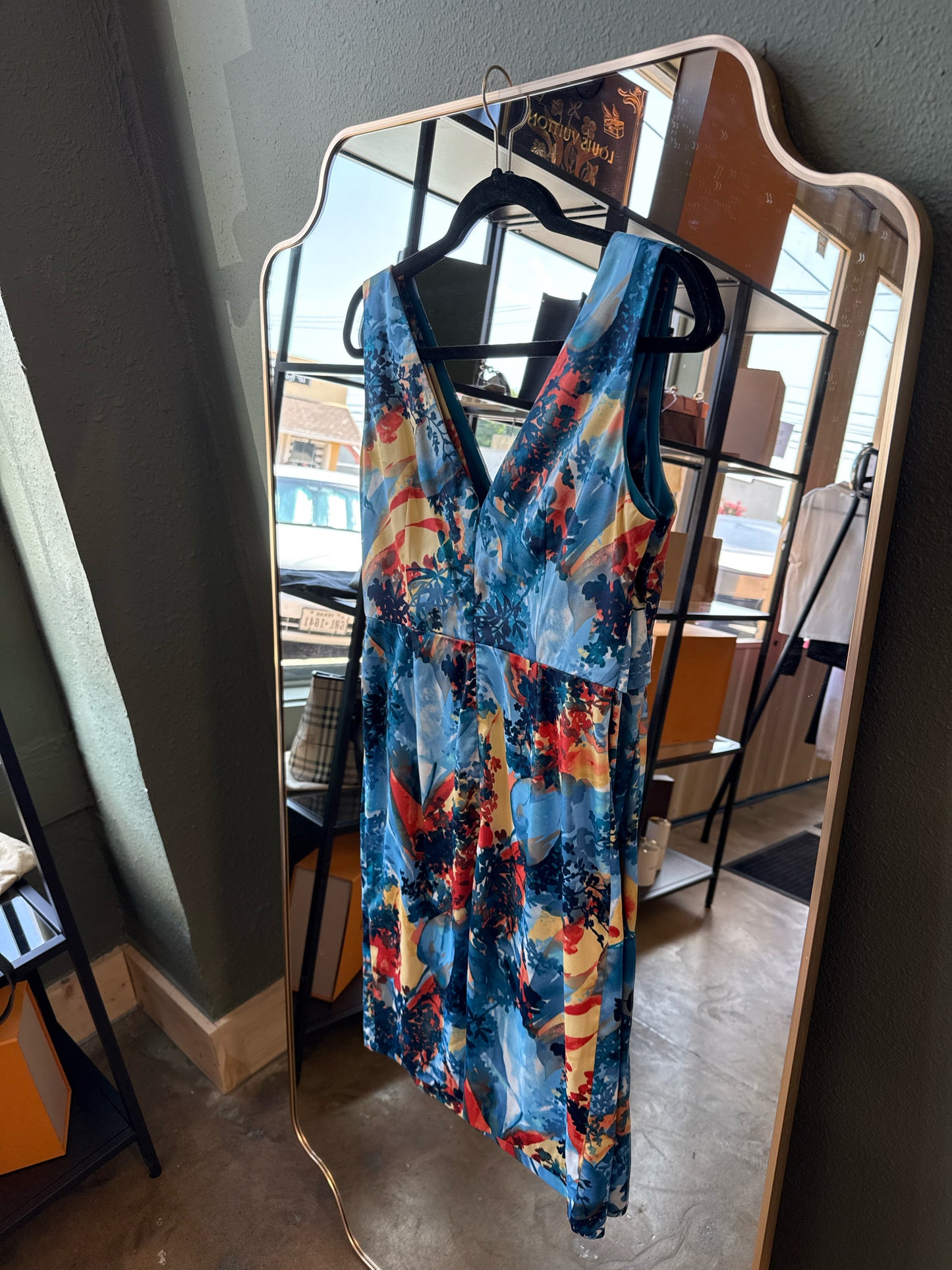 Donna Ricco Size 8 Blue/Red Dress