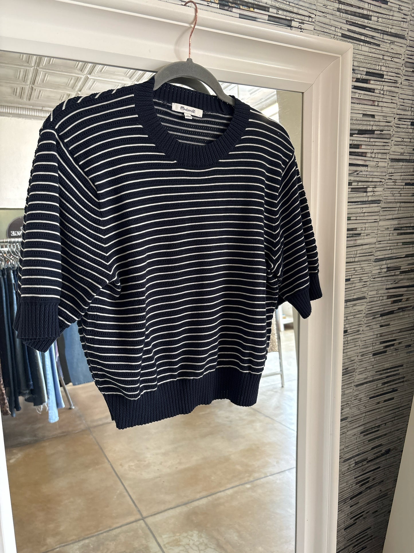 MADEWELL Size L Navy + white Top