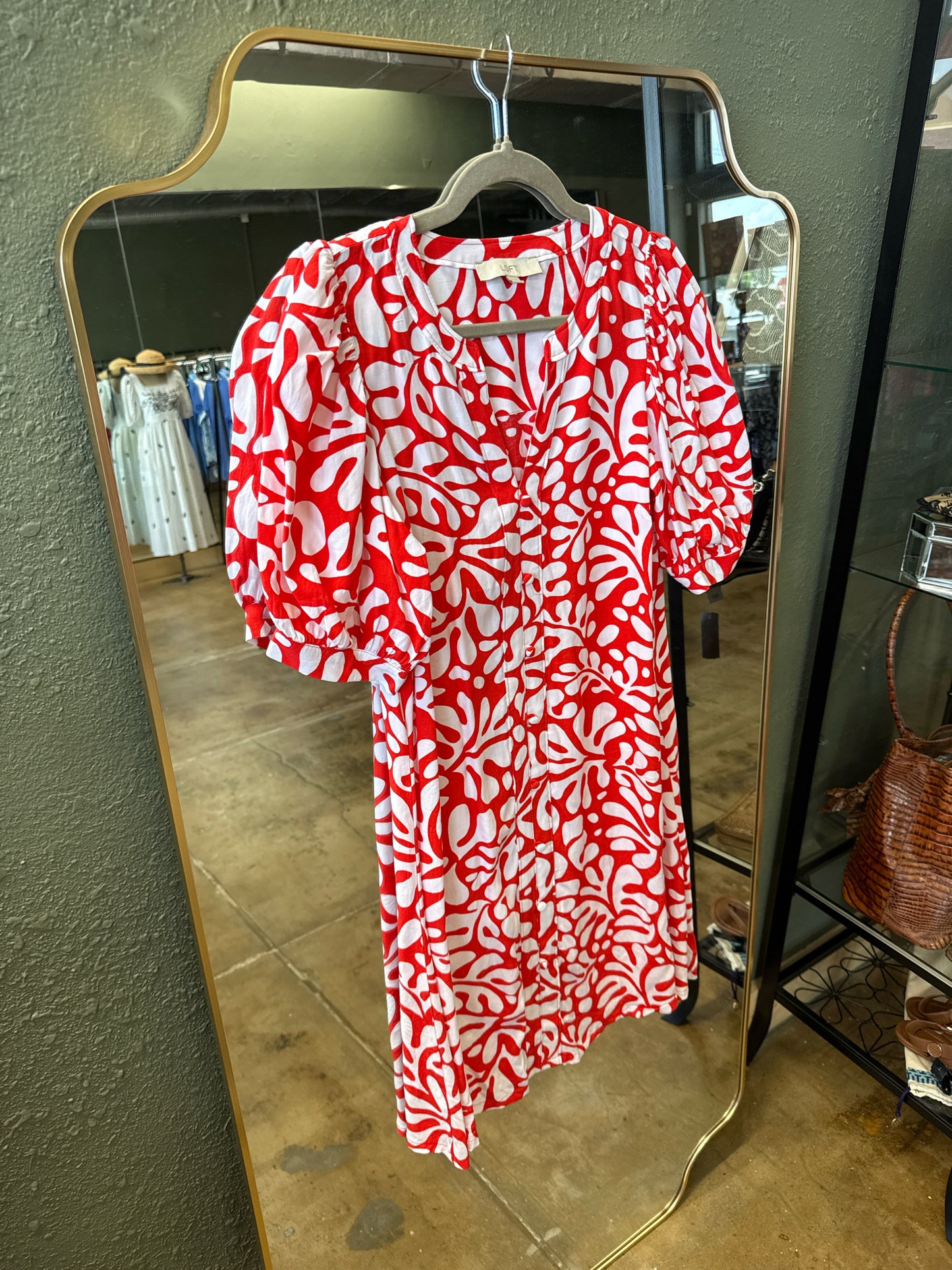 LOFT Size MT Red/White Dress