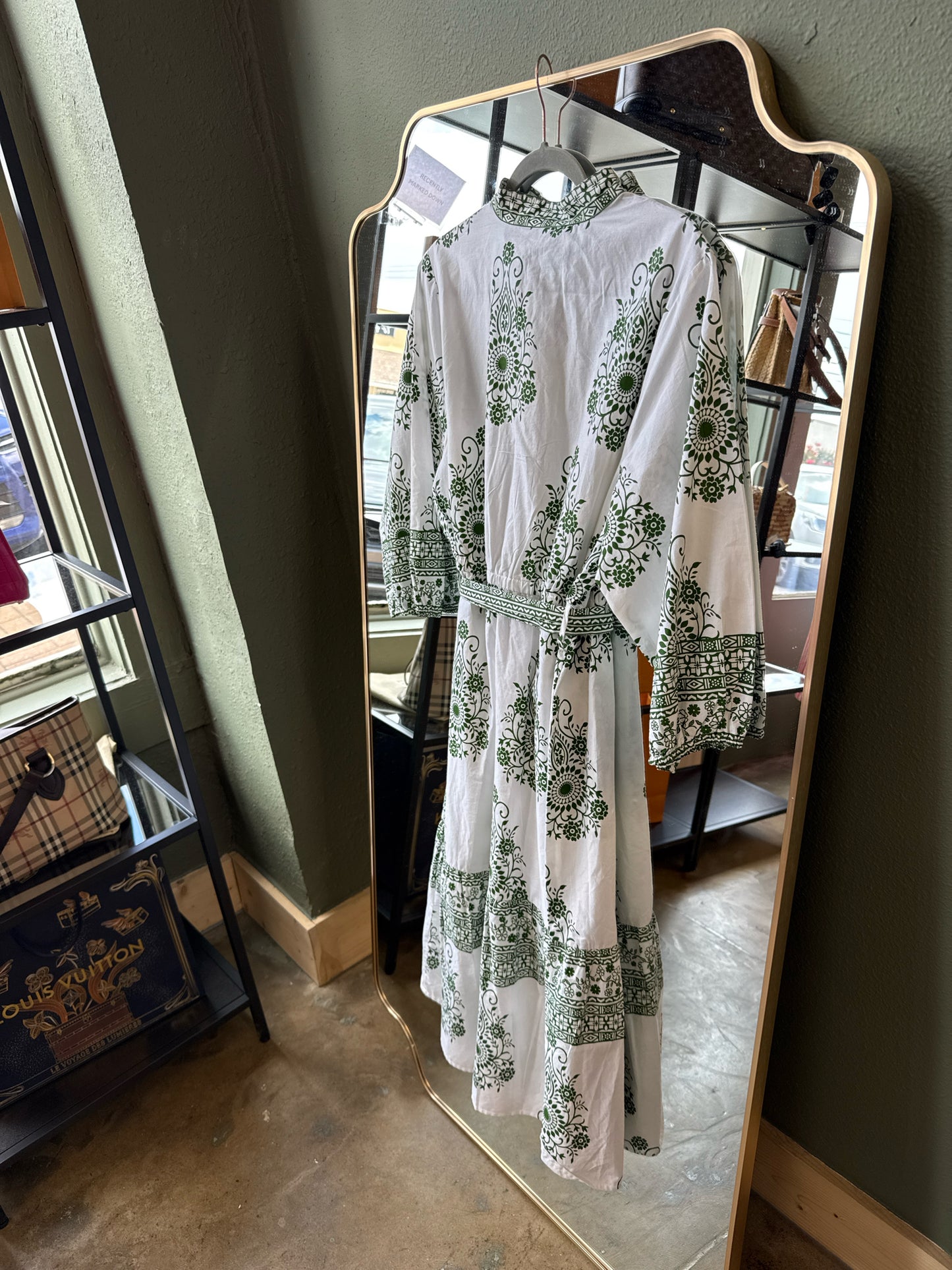 Kaktus Size XL Green/White Dress