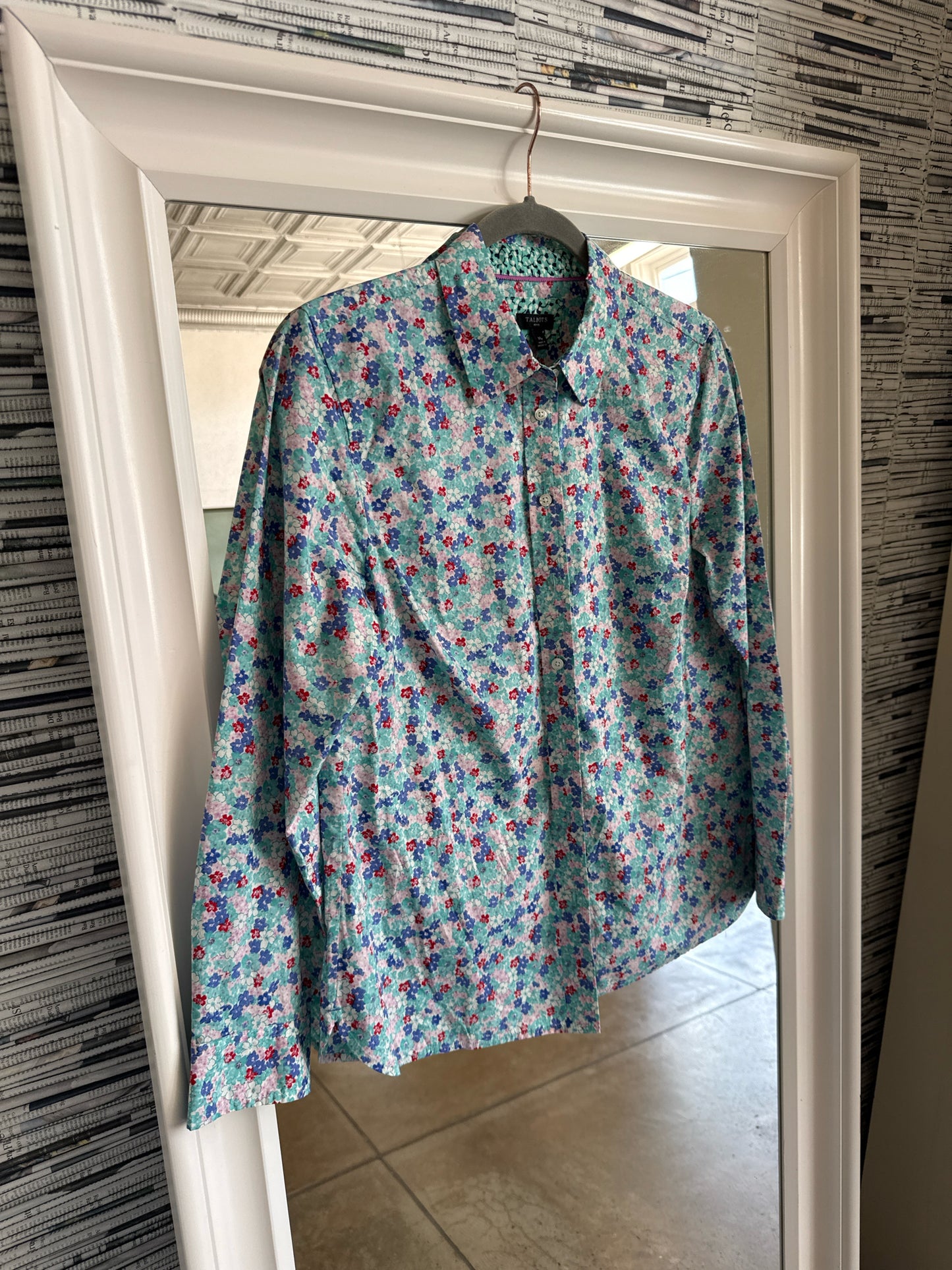 TALBOTS Size MP Teal Top