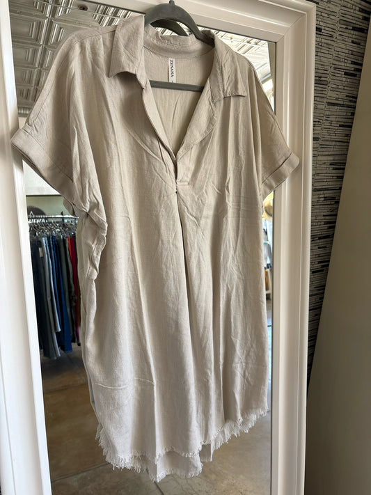 Zenana Size L Tan Dress