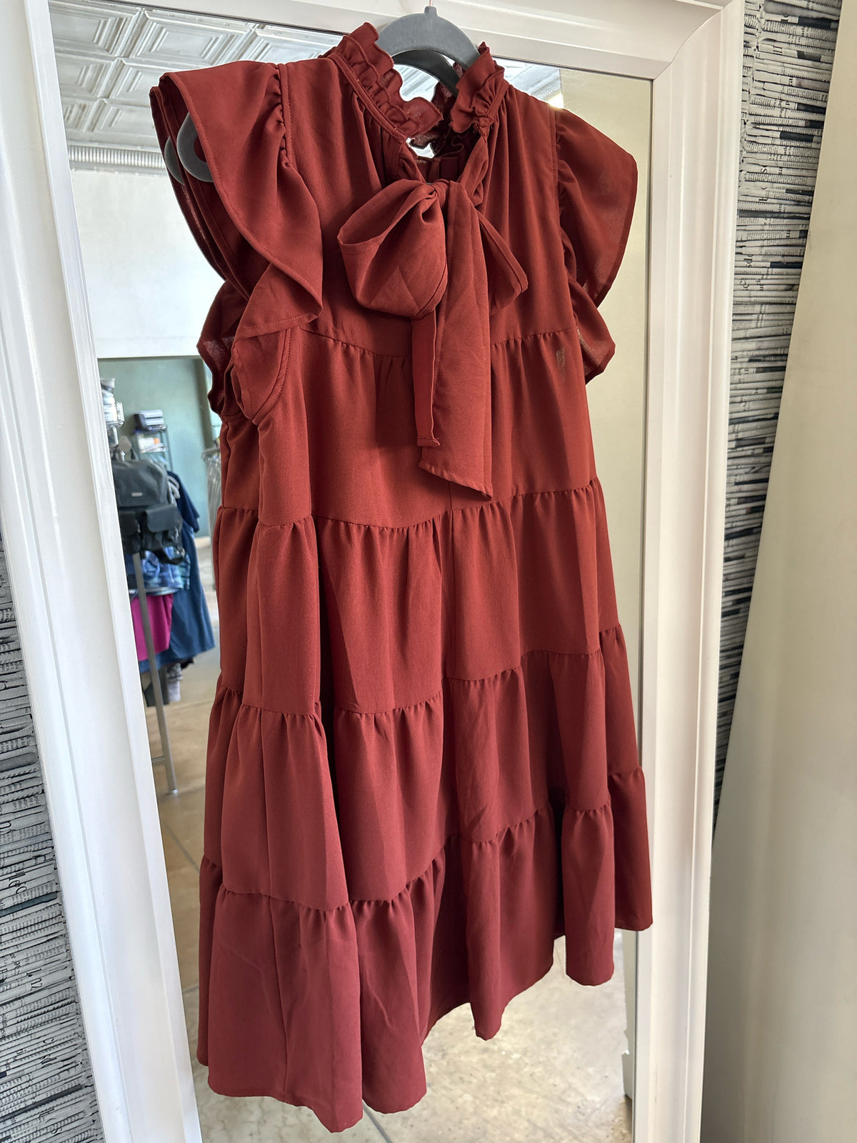 entro Size L Burnt Dark Orange Dress