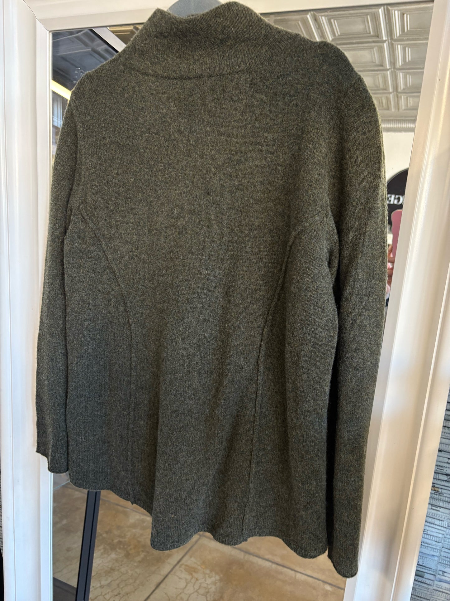 EILEEN FISHER Size L Gray Cardigan