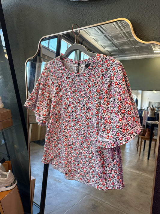 ANN TAYLOR Size LP Red/Pink Top