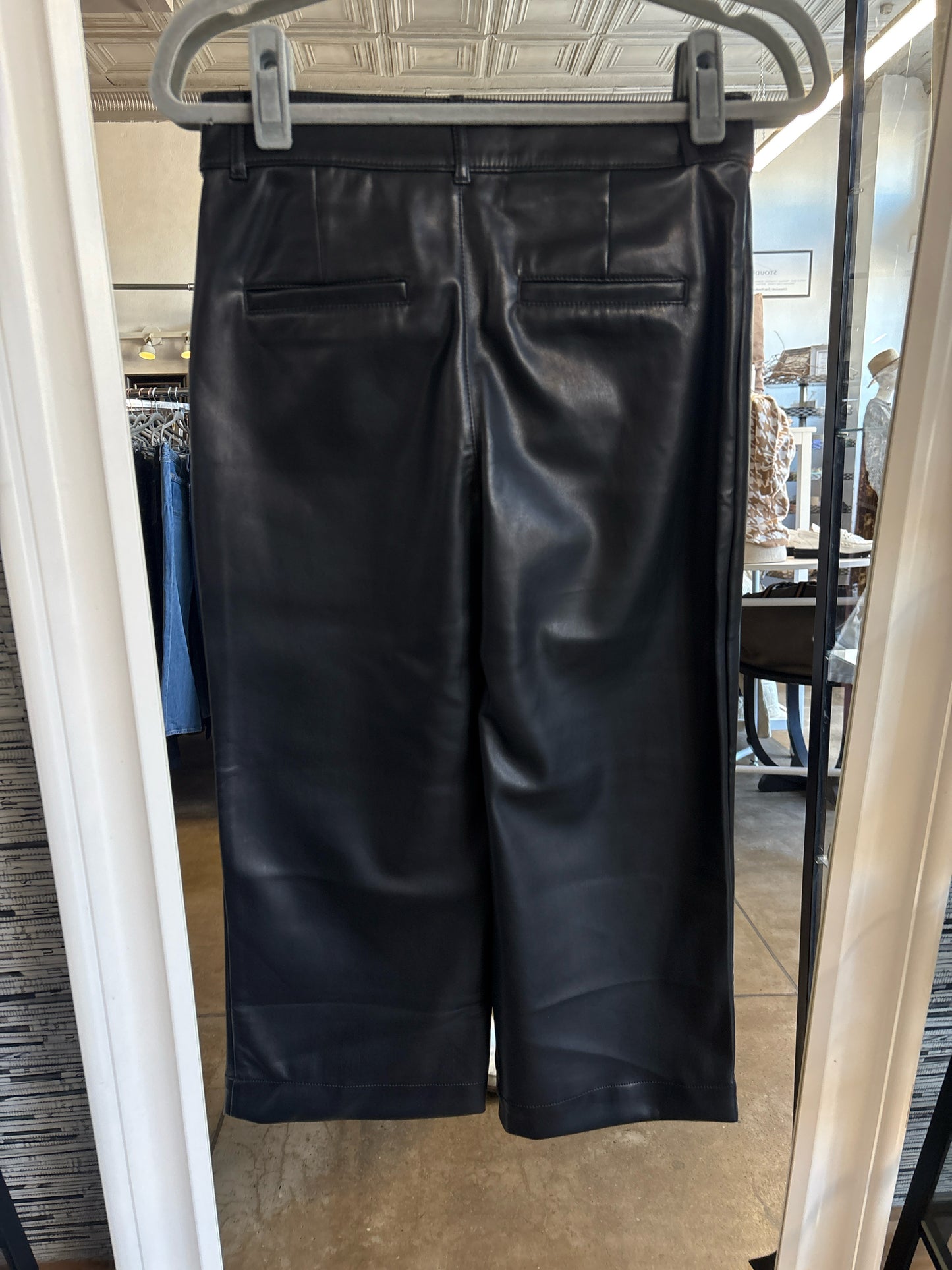 LOFT Size 2P Black faux leather Pants