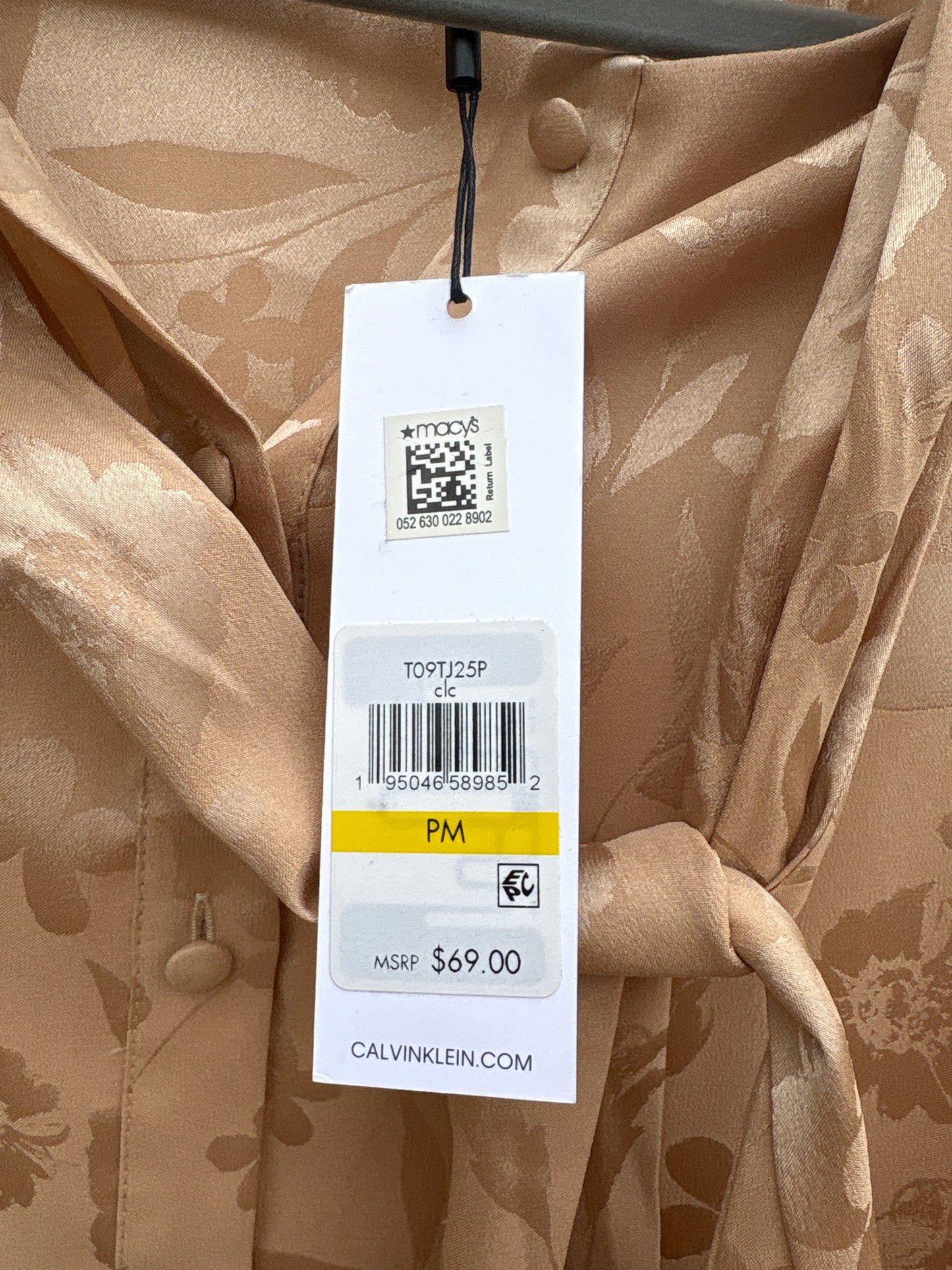 Calvin  Klein Size PM dark champagne Floral Top