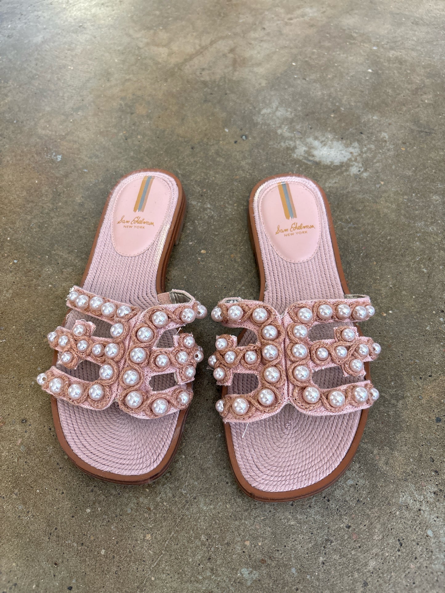 Sam Edelman Shoe Size 8.5 Pink/multi Pearls Sandals