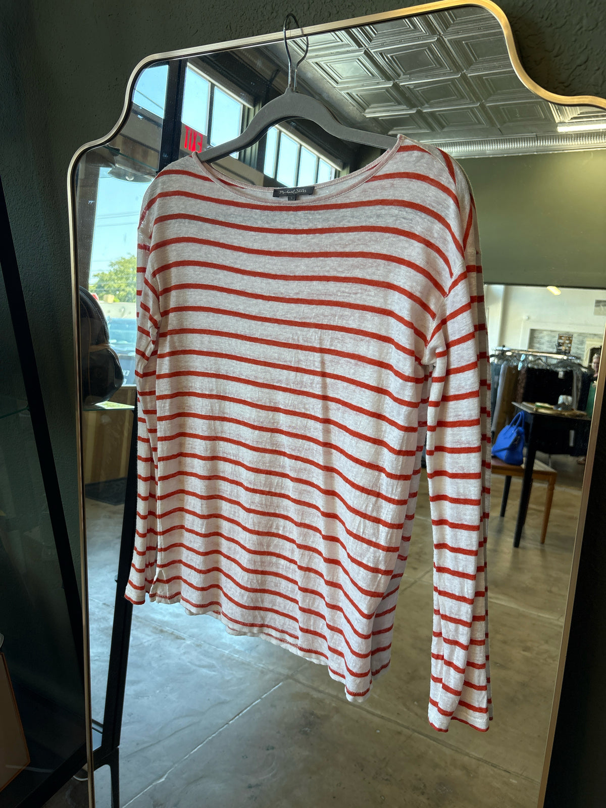 Michael Stars Size S orange and white Top