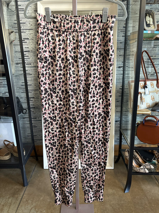 ZARA Size XS Cream/multi Animal Print Pants