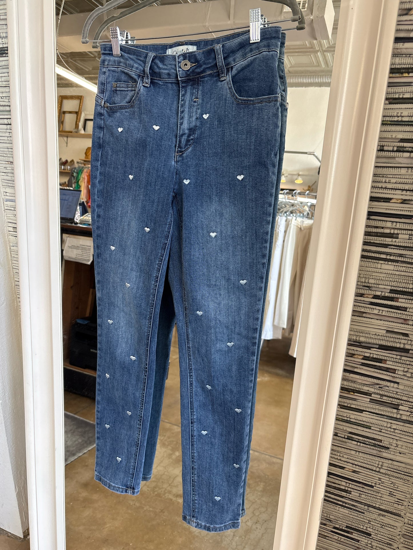 Charlie B Size 4 Denim Hearts Jeans
