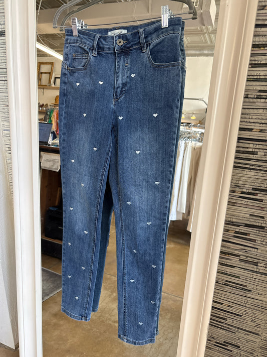 Charlie B Size 4 Denim Hearts Jeans