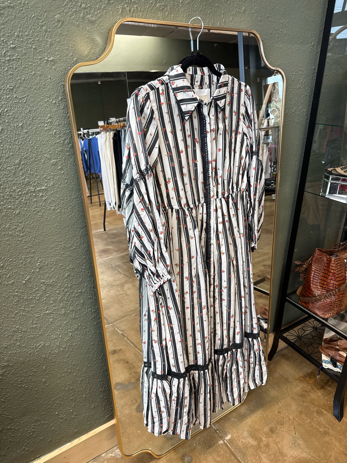 Anthropologie Size XSP Black/White/Red Dress