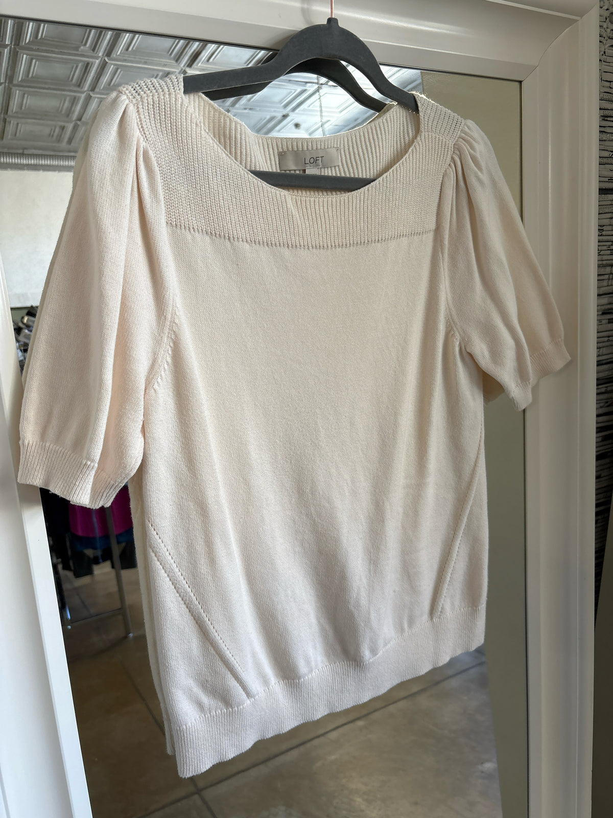 LOFT Size L Cream Sweater