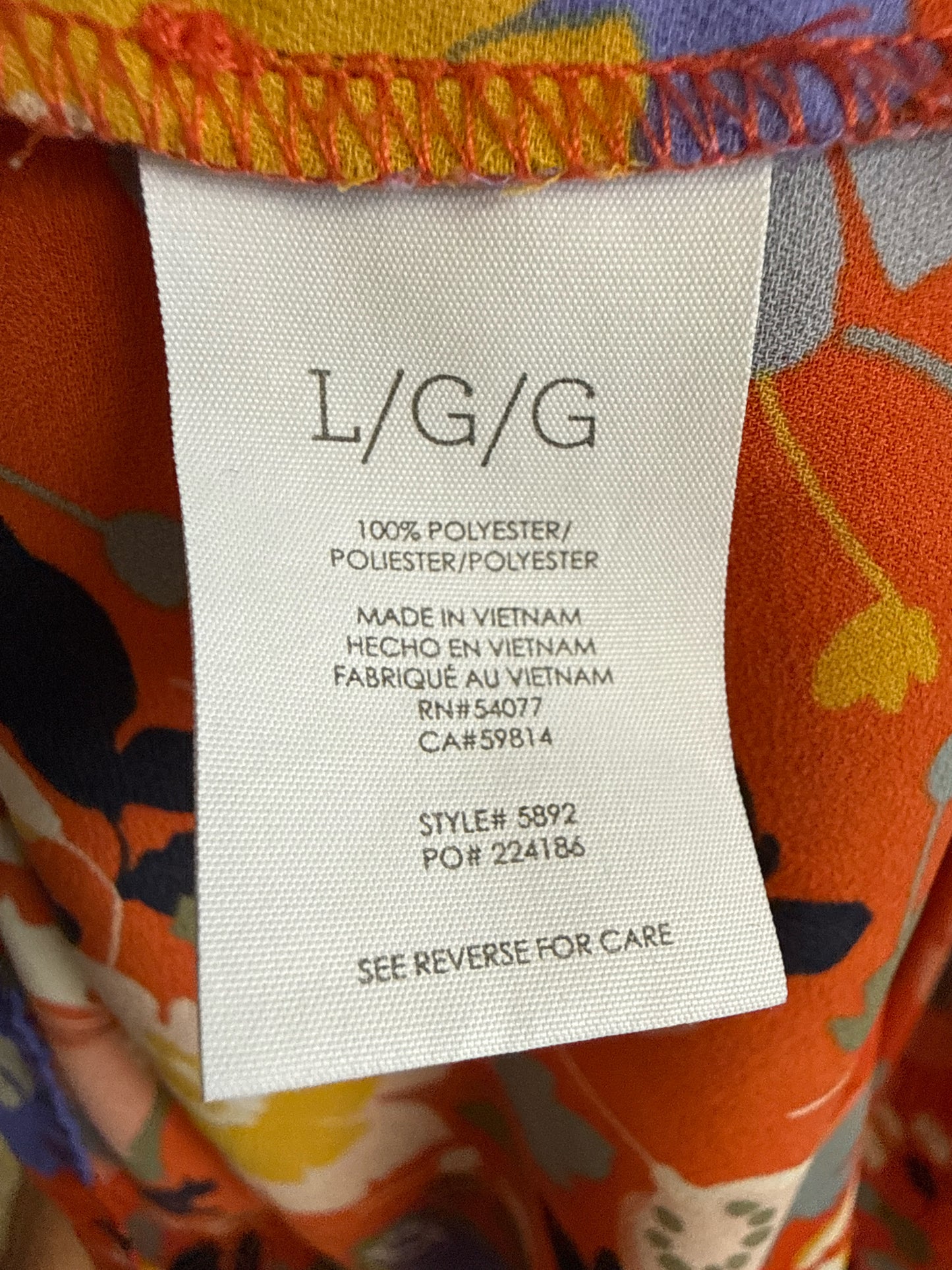 Cabi Size L Orange Top