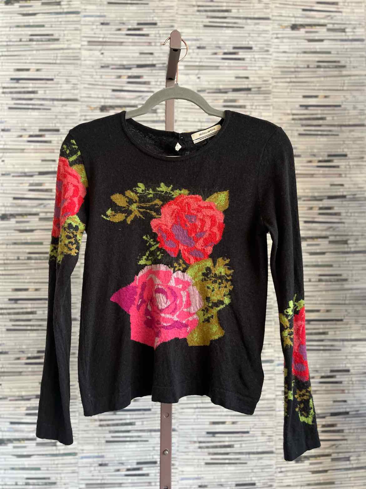 aldomartins Size S Black/Multi Floral Sweater