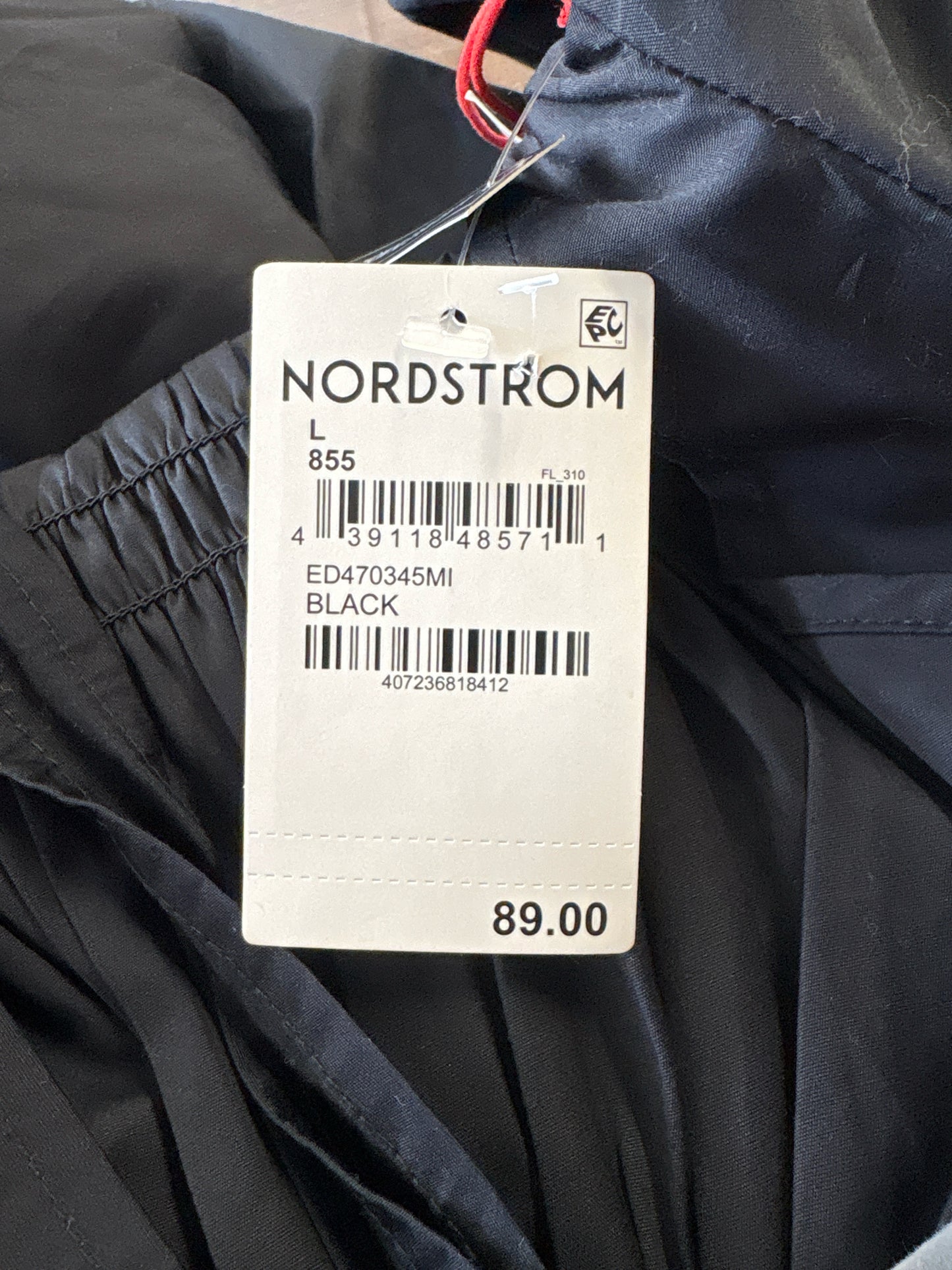 Nordstrom Size L Black Dress