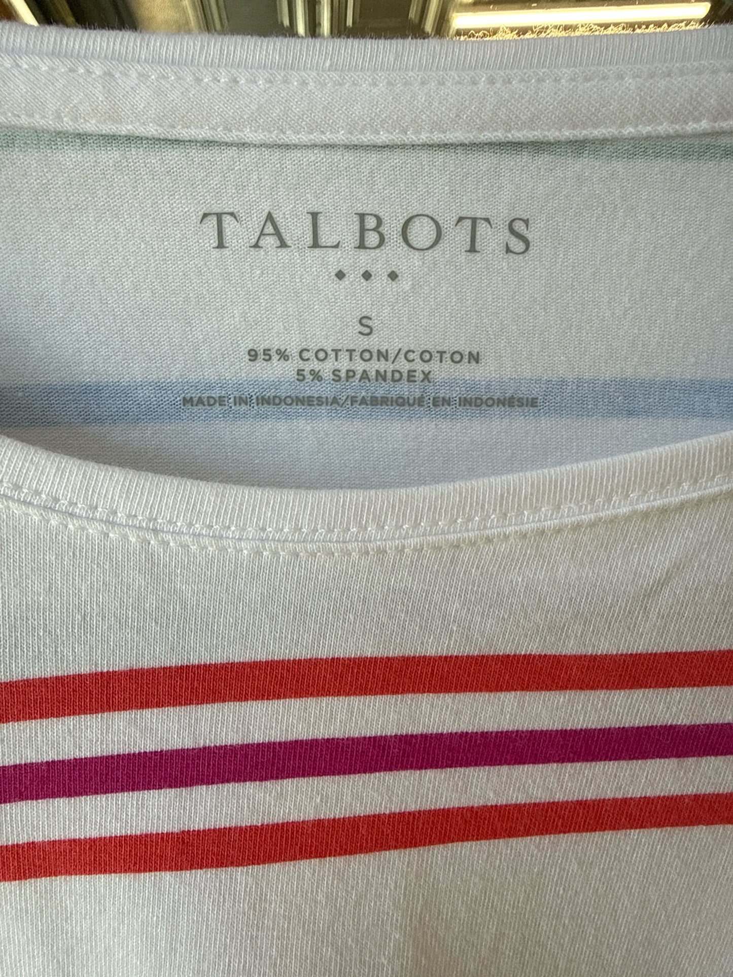 TALBOTS Size S white/multi Stripe Tee