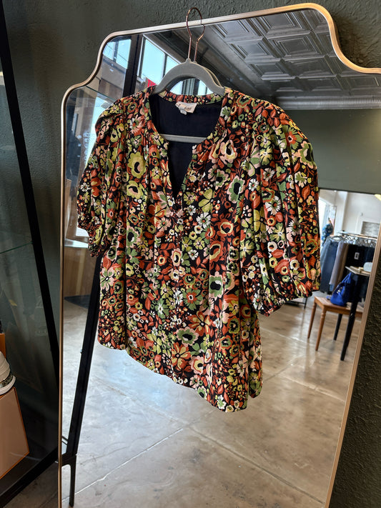 &merci Size S Green/Orange/Black Top