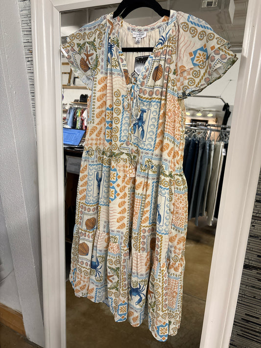 Current Air Size S Ivory/Multi Nautical Dress