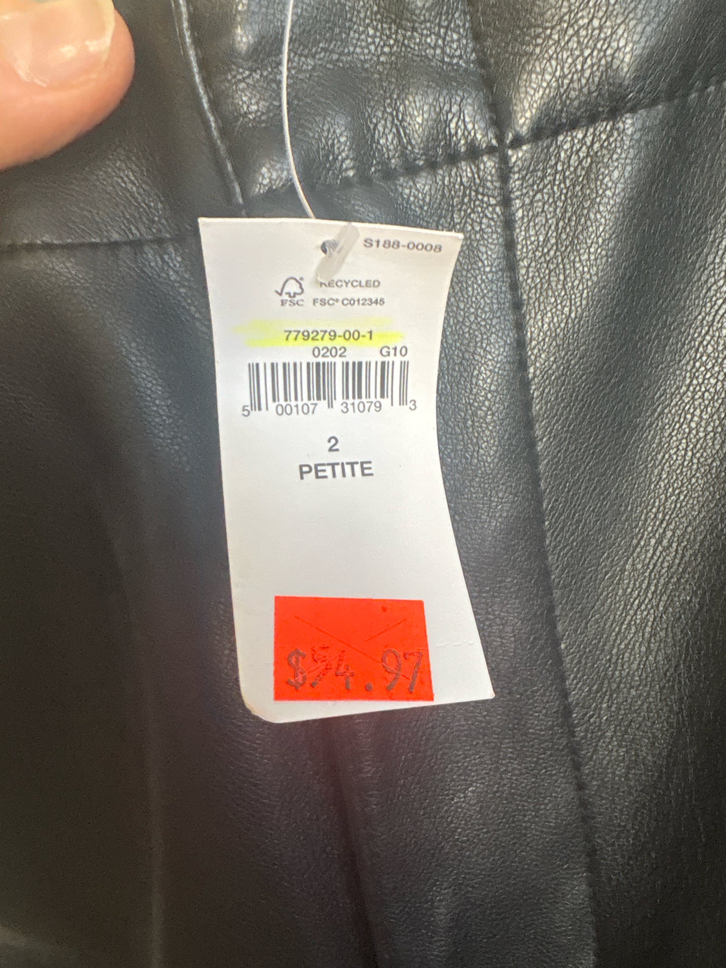 GAP Size 2 Black faux leather Pants