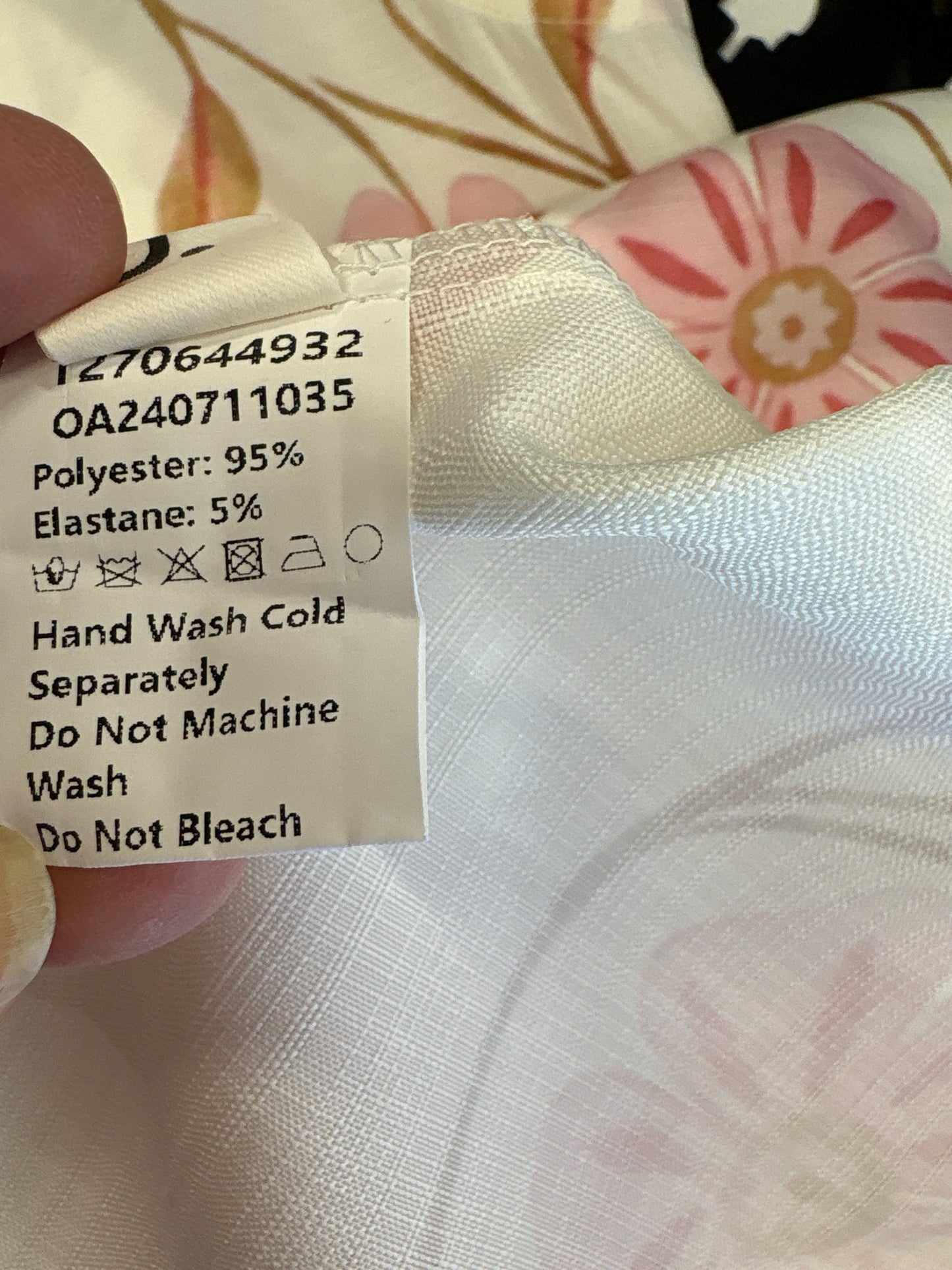 Commense Size L White Print Dress