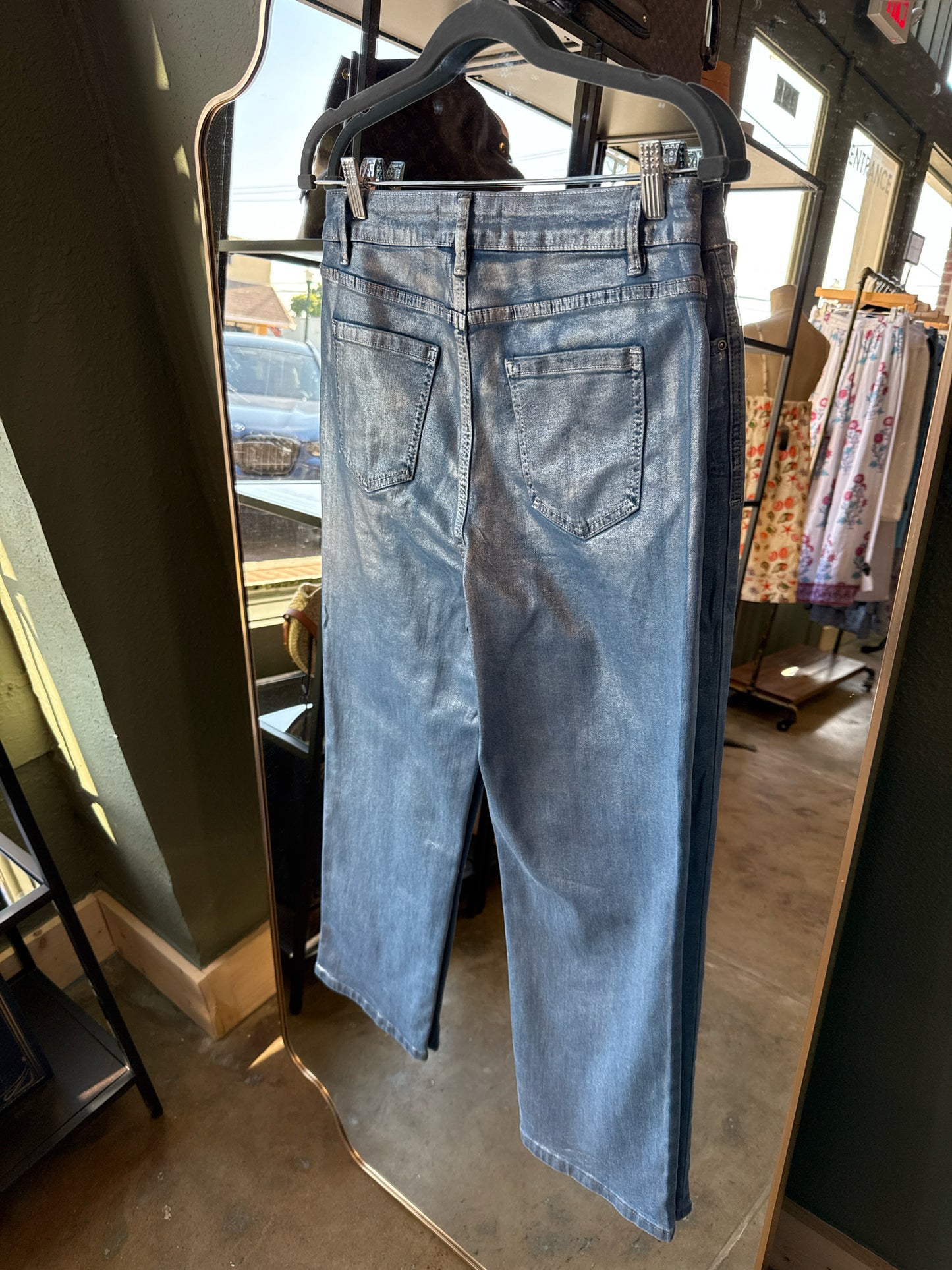 Charlie Size 8 Blue Shiny Pants