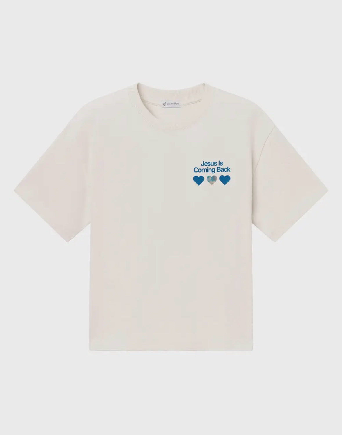 Elevated Faith Size L Cream Tee