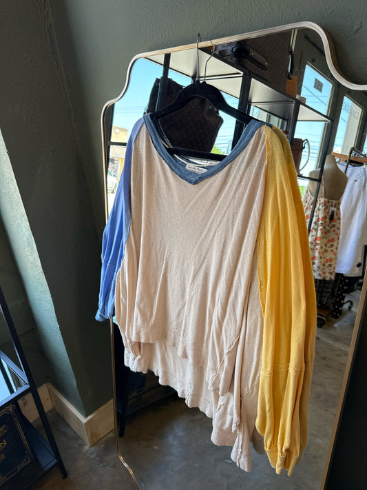 We The Free Size L Cream/Yellow Top