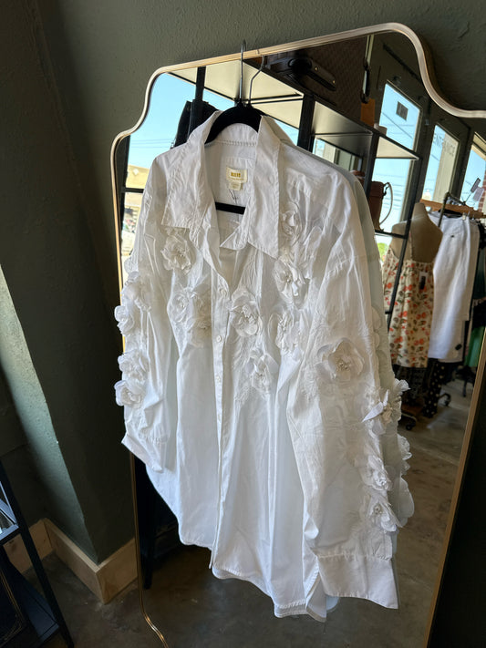 Maeve Size XL White Flowers Dress