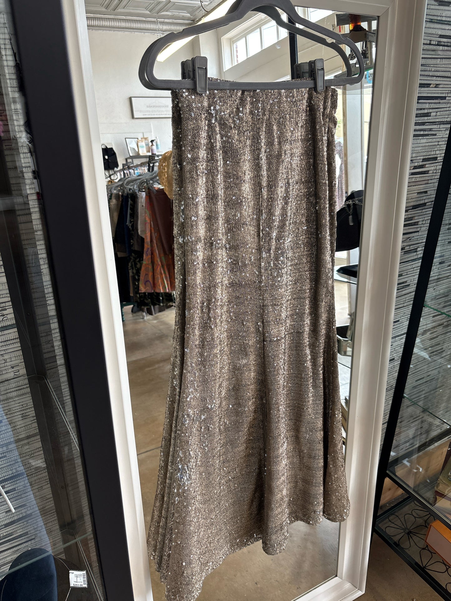 Line & Dot Size S Metallic Sequin Skirt