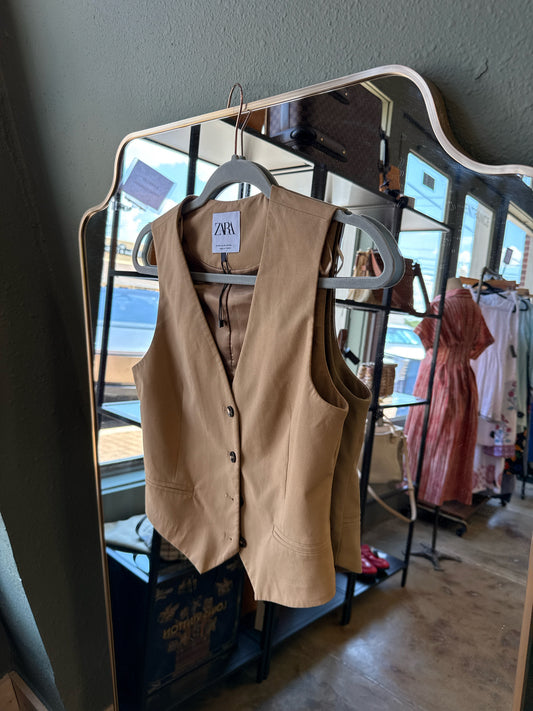 ZARA Size XS Brown Vest