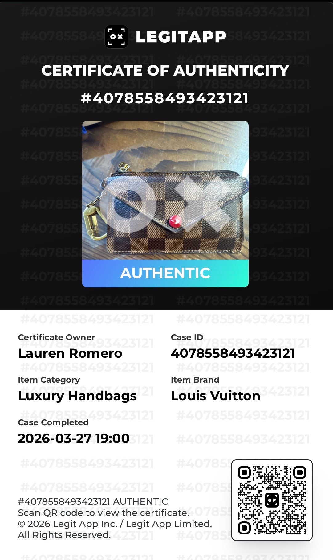 Louis Vuitton Brown Damier Wallet/Wristlet